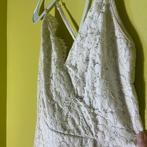 Lulus White Lace Midi Dress
